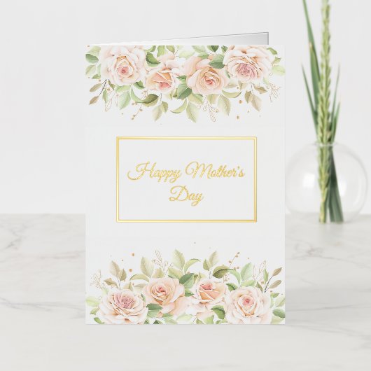 母の日フォイル折りグリーティングカード 箔グリーティングカード (正面)