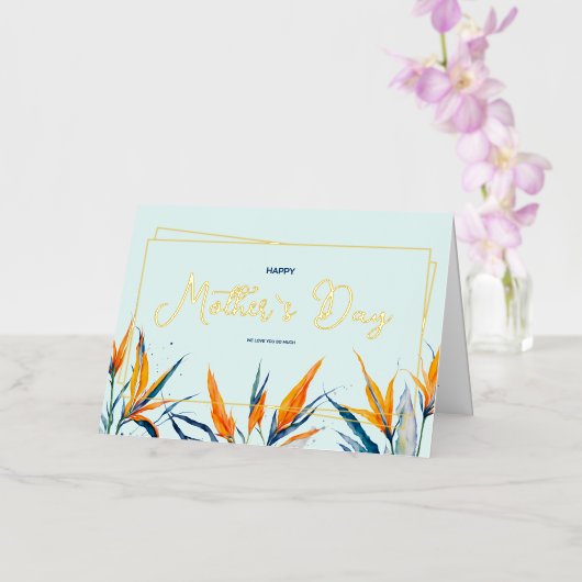 母の日フォイル折りグリーティングカード 箔グリーティングカード (蘭)