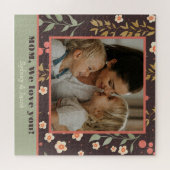 母の日フォトかわいらし春パステル花 ジグソーパズル (横)