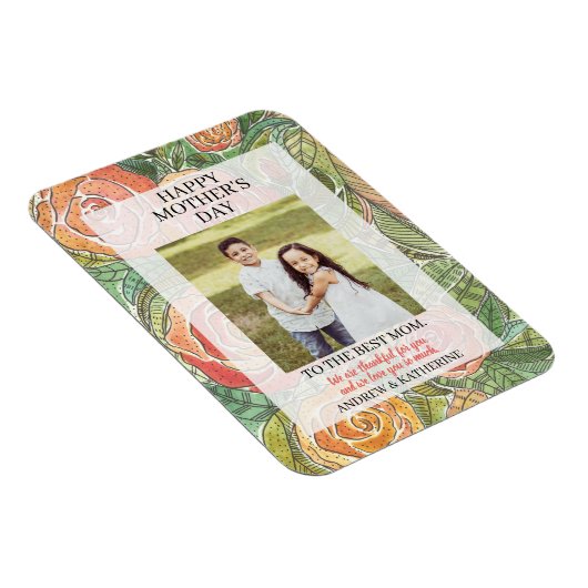 母の日フォトギフトかわいらしフローラバラ マグネット (右側)