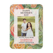 母の日フォトギフトかわいらしフローラバラ マグネット (縦)