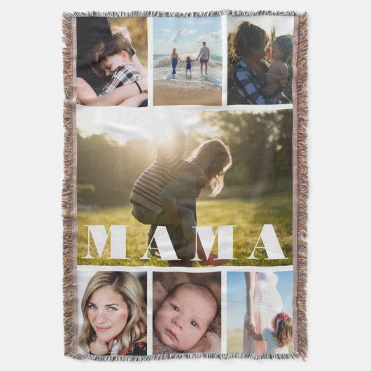 母の日フォトコラージママ スローブランケット (正面縦)