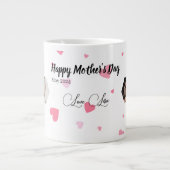 母の日フォトコラージュとカスタム文字 ジャンボコーヒーマグカップ (正面)