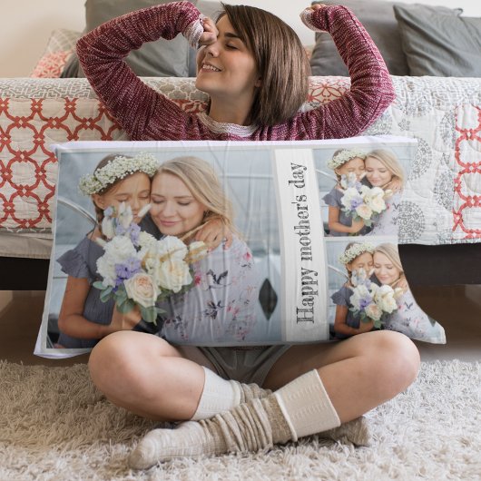 母の日フォトコラージュアクセント枕 アクセントクッション