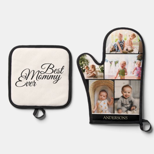 母の日フォトコラージュカスタム 鍋つかみ&鍋敷きセット (正面)