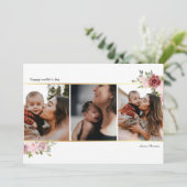 母の日フォトコラージュフローラ赤面金ゴールド シーズンカード (スタンド正面)