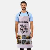 母の日フォトコラージュ最高のマーEver Keepsake エプロン (着用した状態)