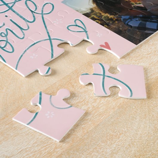 母の日フォトコラージュ母お気に入りのレタリング ジグソーパズル (側面)