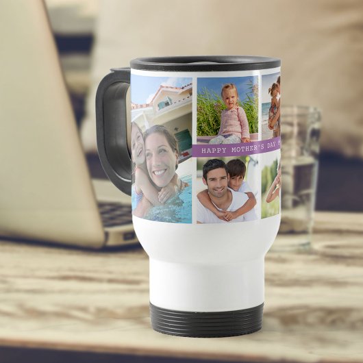 母の日フォトコラージュ6枚の写真と年 トラベルマグ