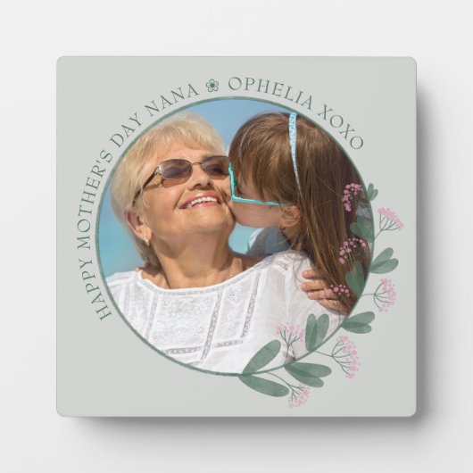 母の日フォトピンクワイルドフラワー写真枠 フォトプラーク (正面)