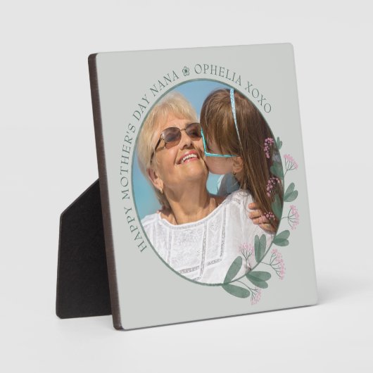 母の日フォトピンクワイルドフラワー写真枠 フォトプラーク (正面)