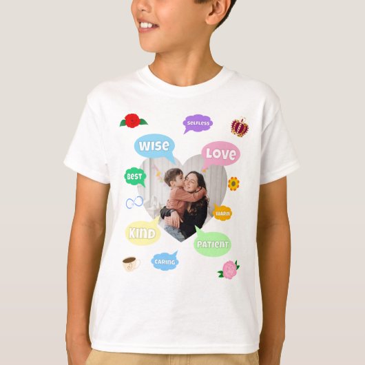 母の日フォトワードクラウド 最高のママ Tシャツ (正面)