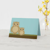 母の日フクロウ カード (黄色い花)