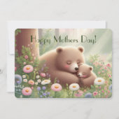 母の日フラットカード Whimsical Mama & Baby Bear シーズンカード (正面)