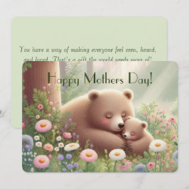 母の日フラットカード Whimsical Mama & Baby Bear シーズンカード