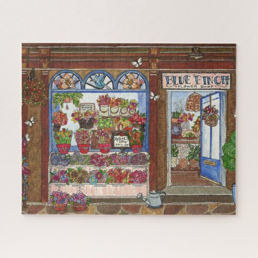 母の日フラワーショップウォーターカラー ジグソーパズル (横)