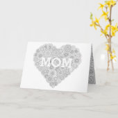 母の日フラワーハートカード：大人の着色 カード (黄色い花)