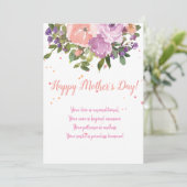 母の日フローラ水色ピンクの花束の詩 シーズンカード (スタンド正面)