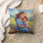 母の日フローラ美しい漫画 クッション (ブランケット)