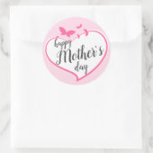 母の日フローラ蝶ピンク ラウンドシール (バッグ)