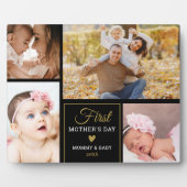 母の日ブラックと金ゴールド4フォトコラージュ フォトプラーク (正面)