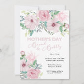 母の日ブランチと泡立つピンク牡丹フローラ 招待状 (正面)