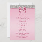 母の日ブランチシルバージュエリーピンクボウフェイクウ 招待状 (裏面)