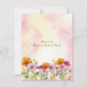 母の日ブランチピンクイエローコスモスの花 招待状 (裏面)
