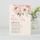 母の日ブランチピンクウォーターカラーフローラ 招待状 (スタンド正面)