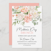 母の日ブランチピンクウォーターカラーフローラ 招待状 (正面/裏面)