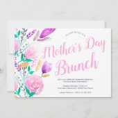 母の日ブランチフローラ水色ピンク 招待状 (正面)
