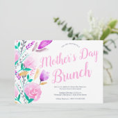 母の日ブランチフローラ水色ピンク 招待状 (スタンド正面)