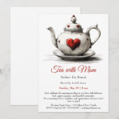 母の日ブランチ招待状 – 母と茶 招待状 (正面/裏面)