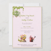 母の日ブランチ散水缶手押し車の花 招待状 (正面)