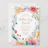 母の日ブランチ水の色ワイルドフラワーフローラ 招待状 (正面)