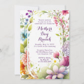 母の日ブランチ水の色ワイルドフラワーフローラ 招待状 (正面)