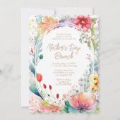 母の日ブランチ水の色ワイルドフラワーフローラ 招待状 (正面)