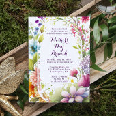 母の日ブランチ水の色ワイルドフラワーフローラ 招待状