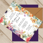 母の日ブランチ水の色ワイルドフラワーフローラ 招待状