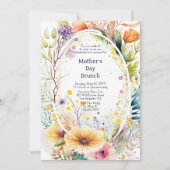 母の日ブランチ水の色ワイルドフラワーフローラ 招待状 (正面)