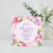 母の日ブランチ水エレガント色の花 招待状 (スタンド正面)