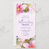 母の日ブランチ水エレガント色の花 招待状 (正面)