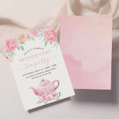 母の日ブランチ茶パーティーフローラ水色 招待状