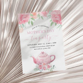 母の日ブランチ茶パーティーフローラ水色 招待状