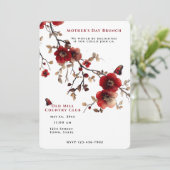 母の日ブランチ赤い花蝶 招待状 (スタンド正面)