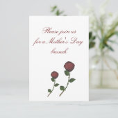 『母の日ブランチ』-長い茎を持つ赤いバラ·デュオ  招待状 (スタンド正面)