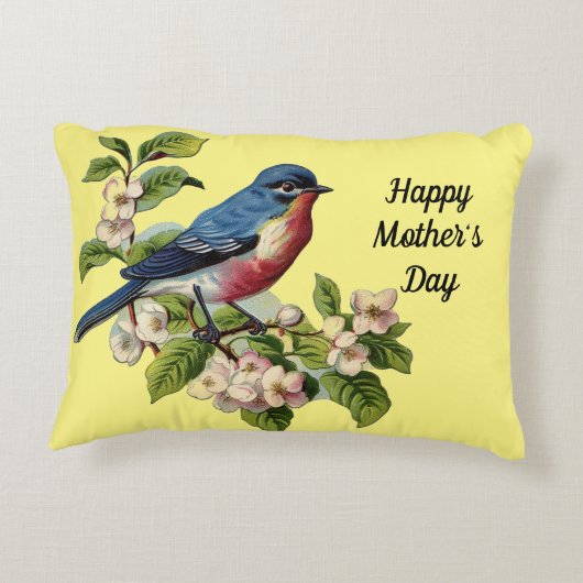 母の日ブルーバードアクセント枕 アクセントクッション (裏面)
