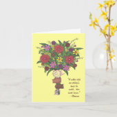 母の日ブーケ花小さな手ママ カード (黄色い花)