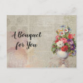 母の日プランター花カラフル新聞 ポストカード (正面)