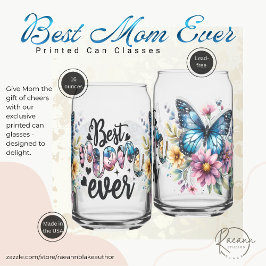 母の日プリントされた缶ガラス ガラス缶